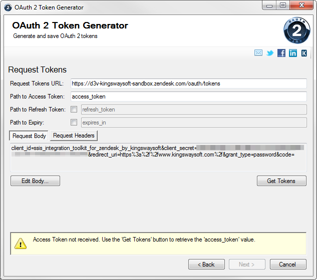 OAuth 2 Token Generator - Request Tokens